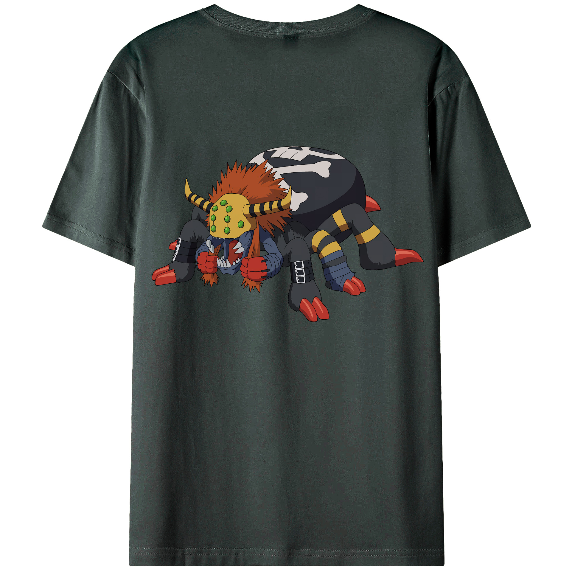 （画像用） Digimon デジタルモンスター/デジモン 綿100％ メンズ半袖Tシャツ（バックプリント） 通気性